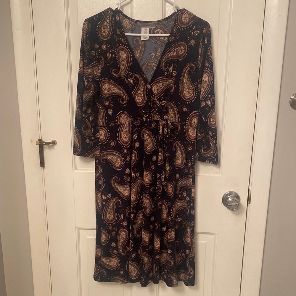Faux Wrap paisley dress